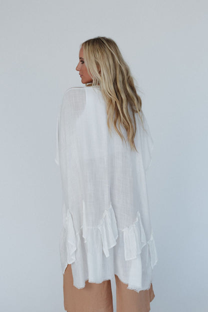 Gwen Ruffle Kimono - Ivory