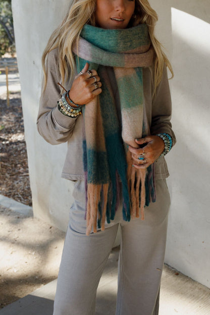 Everest Cozy Plaid Scarf - Green