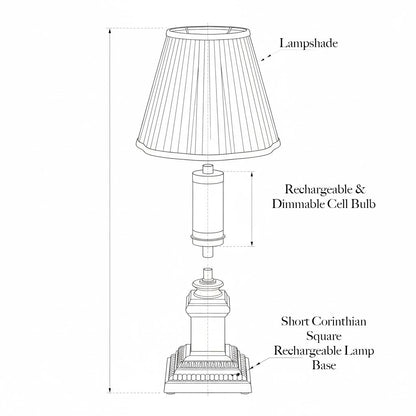 Short Corinthian Square Rechargeable Lamp