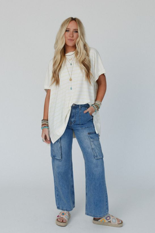 Britain Cargo Jeans - Medium Denim