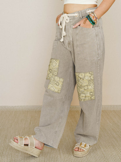 Coastal Curve Barrel Jean - Olive