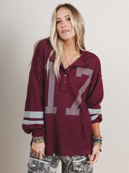 Home Team Long Sleeve Top - Burgundy