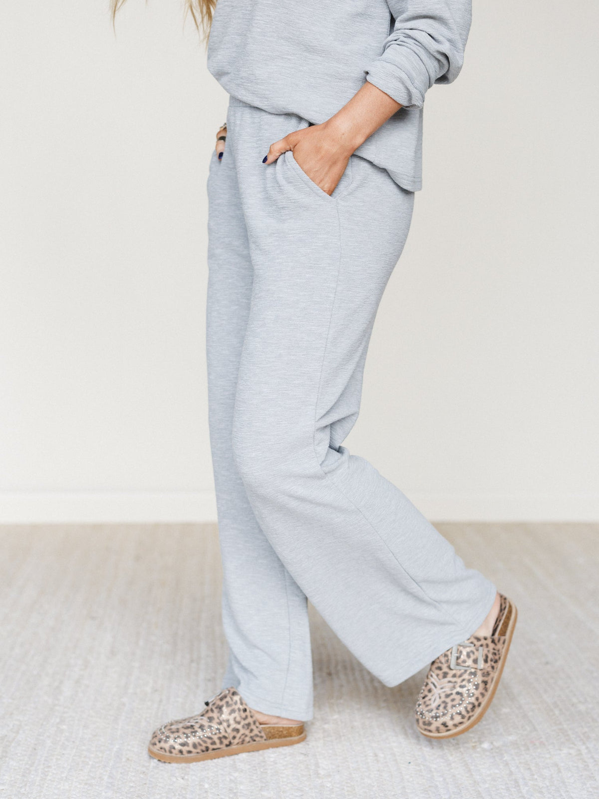 Here To Lounge Matching Set - Heather Gray