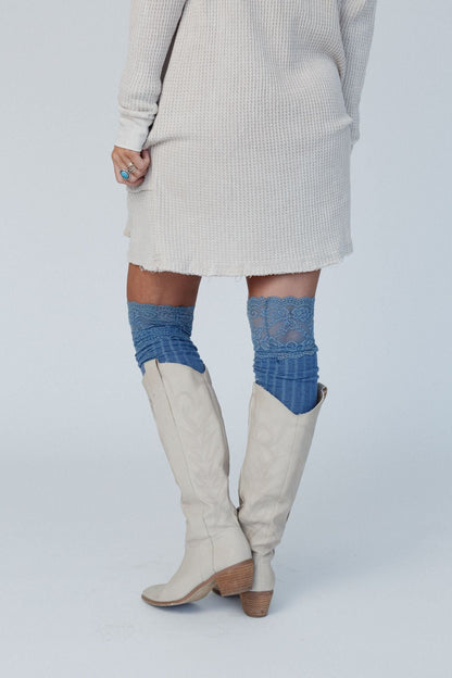 Becca Knee High Socks - Blue