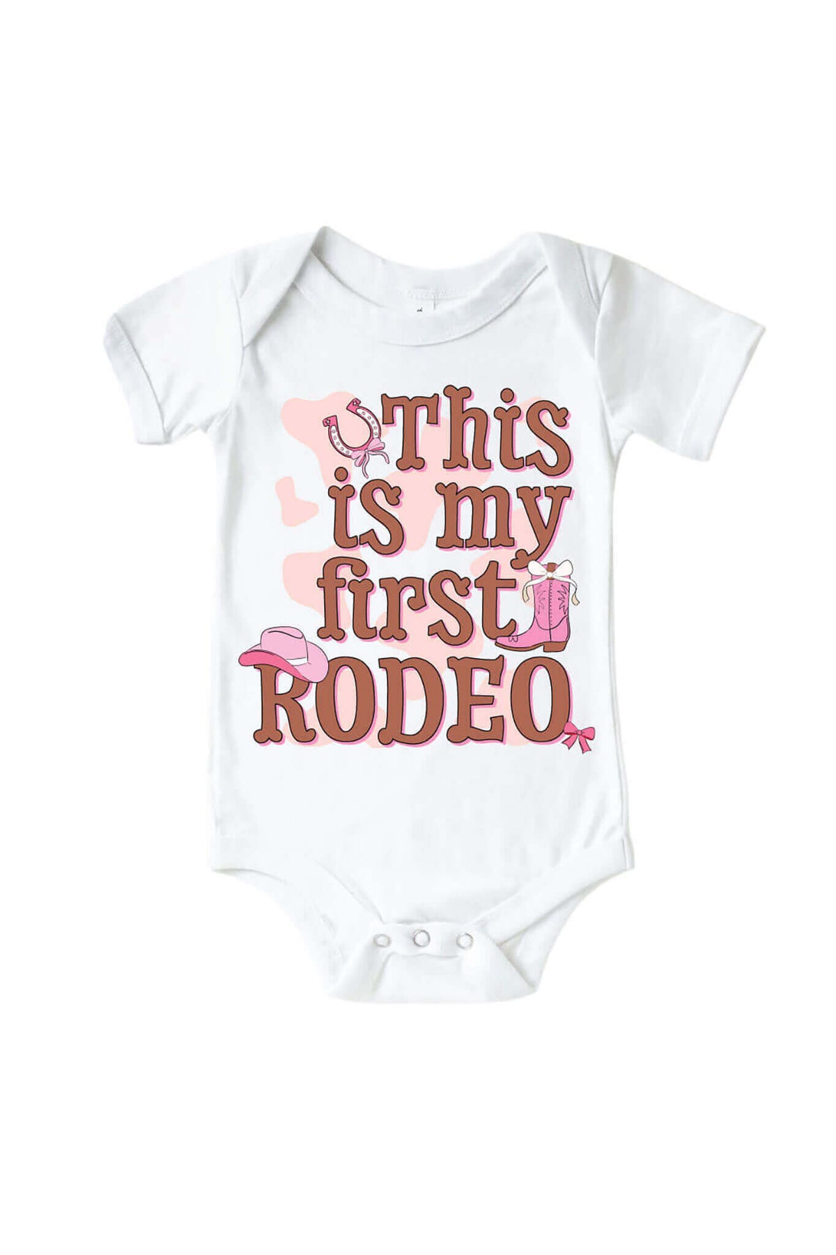 First Rodeo Pink Graphic Bodysuit & Kids Tee | White