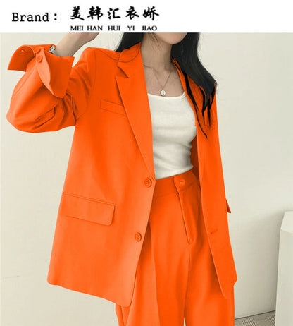 Fall Fashion Long Sleeve Blazer Mujer Pant Sets Blazers Women 2024 Casual Womens 2 Piece Outfit Set Suits Outwear