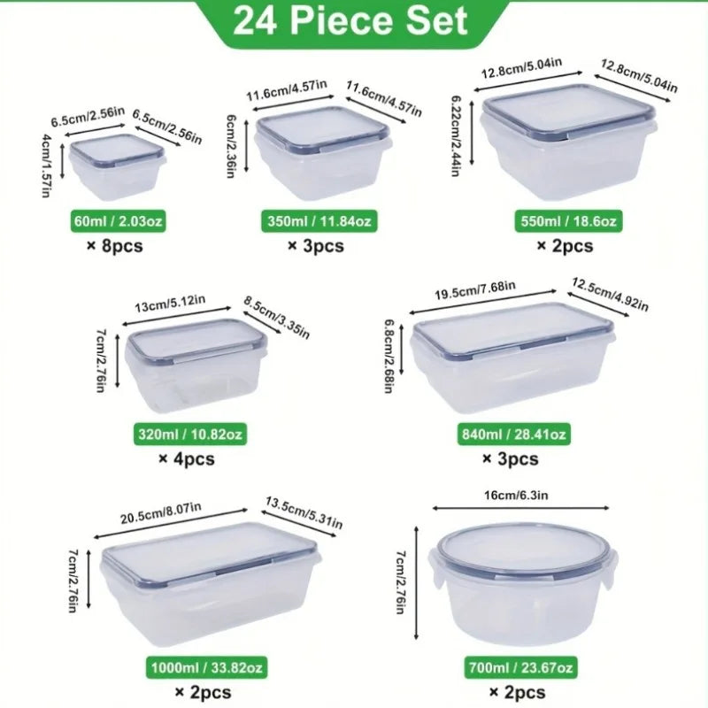 48-Piece BPA-Free Airtight Food Storage Set – 24 Containers & Lids with Labels