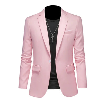 Boutique Fashion Suit Men's Slim Groom Wedding Suit Jacket Business Office Suit Casual Solid Color Suit Jacket