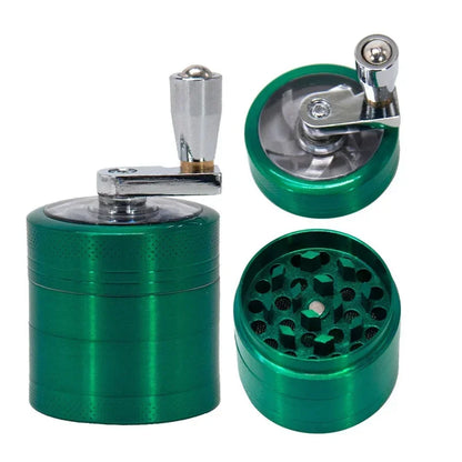 4-Layer Herb & Spice Grinder – 40mm Zinc Alloy Manual Hand Crank Mill