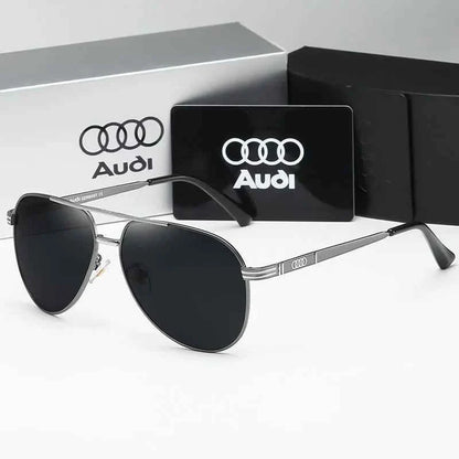 Audi UV400 Polarized AntiGlare Retro Flight Sunglasses Glasses for Motorcycle Classic FrogEye Outdoor Glasses Men Women 558