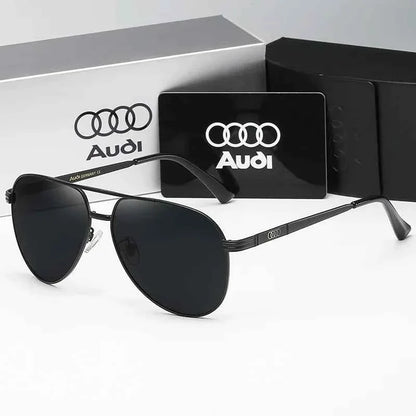 Audi UV400 Polarized AntiGlare Retro Flight Sunglasses Glasses for Motorcycle Classic FrogEye Outdoor Glasses Men Women 558