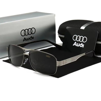 Audi UV400 Polarized Rectangle Sunglasses Glasses for Men Women Driving Motorcycle Outdoor Cycling Glasses with Antiglare Lens