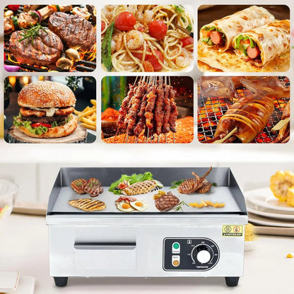 Electric Griddle – Non-Stick Grill Plate, 122–572°F, 3 Sizes (14.1", 17.8", 21.2")