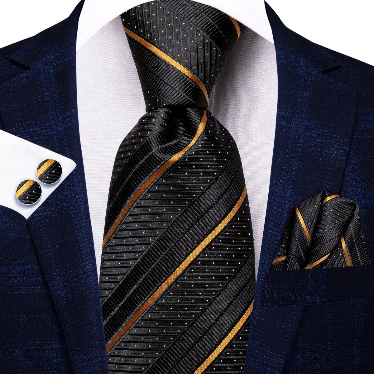 Hi-Tie 8.5cm Business Black Solid Paisley 100% Silk Men's Tie Neck Strip Ties for Men Formal Luxury Wedding Neckties Gravatas