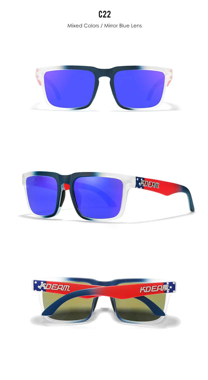 KDEAM Square Men's Polarized Sunglasses Outdoors Lifestyle Coating Sun Glasses New Matching Colors With Box