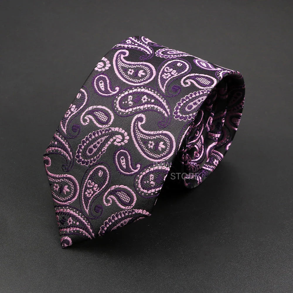 New Design Wedding Men Tie Grey Brown Green Paisley Flower Neckties Men Business Dropshipping Groom Collar Accessories Gift