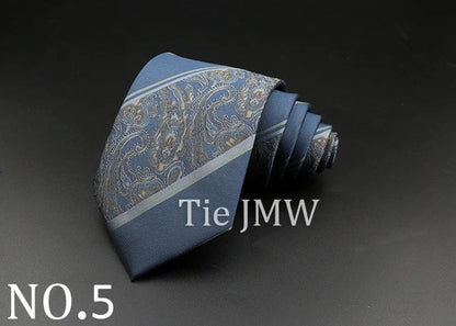 8 cm Tie Gravatas Newest Design Woven 8 cm Silk Necktie Wedding Business Suit Accessories Blue Man Dot Fit Group Party Office