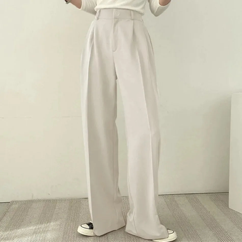 Spring Autumn New in Women's High Waist Loose Luxury Casual Set Pants Fashionable Elegant Comfortable Straight Leg Pants