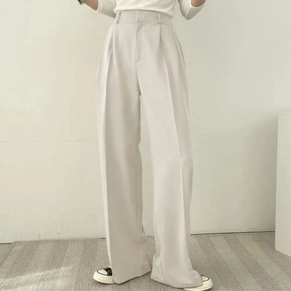 Spring Autumn New in Women's High Waist Loose Luxury Casual Set Pants Fashionable Elegant Comfortable Straight Leg Pants