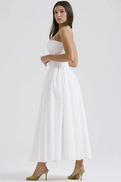 Spring Floral Print Chiffon Holiday Beach Dress Women Sexy V Neck Backless Sling Long Dress Summer Sleeveless Pleated Maxi Dress