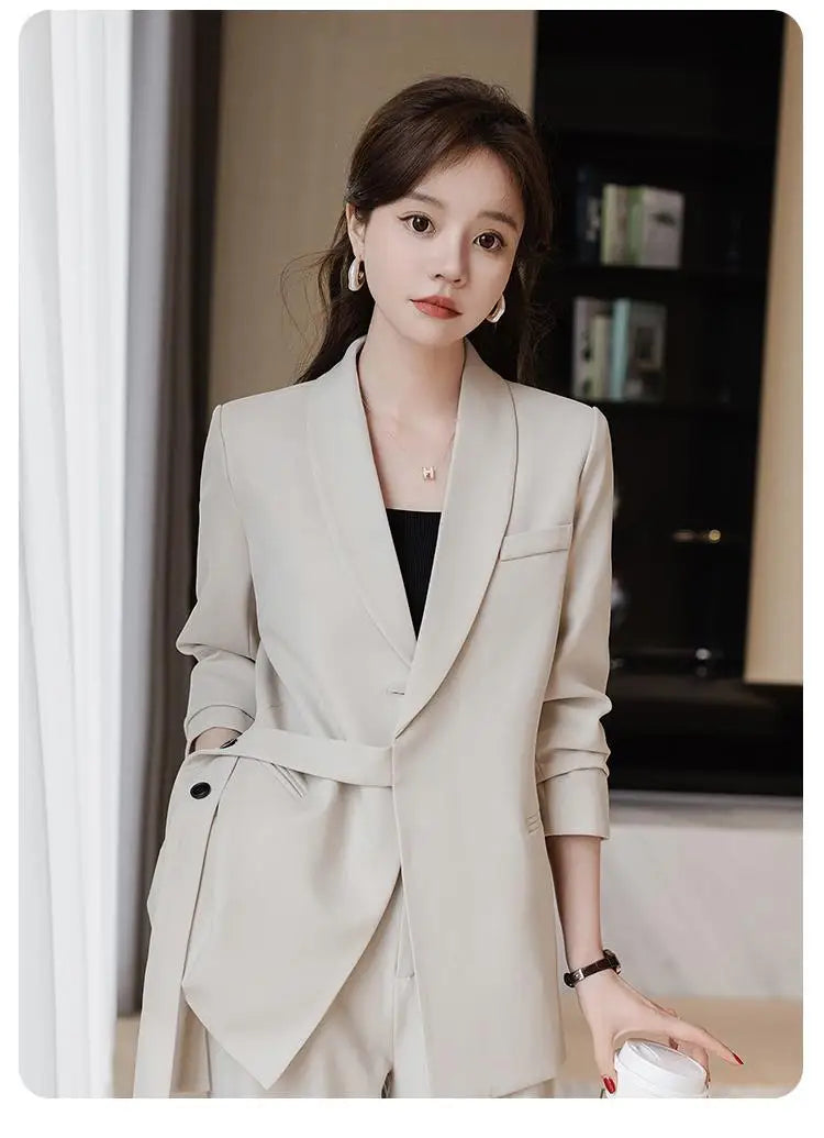 plus Size Wide Leg Pants Two Piece Set Big Brand Women's Spring Autumn New Sle Jaet And Pants Suit for Young Women 8-25