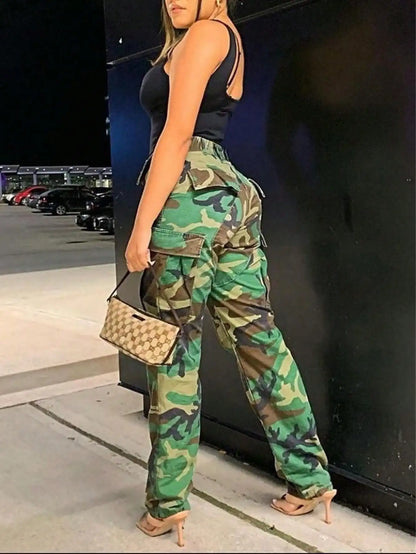 Women's Casual Loose Camo Jogger Pants – Camouflage Street Sports Work Trousers