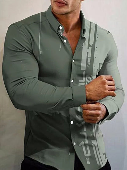 2023  New Arrival Fashion Shirts For Men Casual flowers Print  Long Sleeve Button Top Men's Clothing Oversized