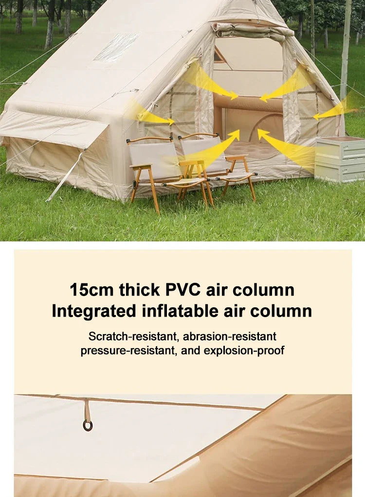 7.5㎡ Quick Setup Large Inflatable Tent with Pump Windproof 420D Oxford Fabric Instant Air Tent for Camping Beach Party Garden