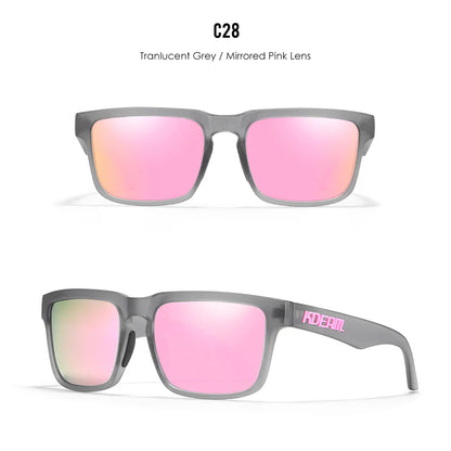 KDEAM Square Men's Polarized Sunglasses Outdoors Lifestyle Coating Sun Glasses New Matching Colors With Box