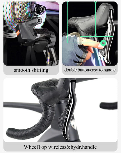 Twitter Full Carbon Road Bike Wireless Electronic Shifting WheelTop EDS TX 2X12 Speed Hydraulic Disc Brake Adult Men's Bicycle