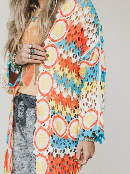 Dream Side Cardigan - Orange Multi