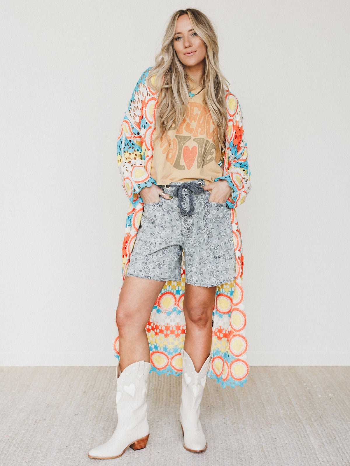 Dream Side Cardigan - Orange Multi