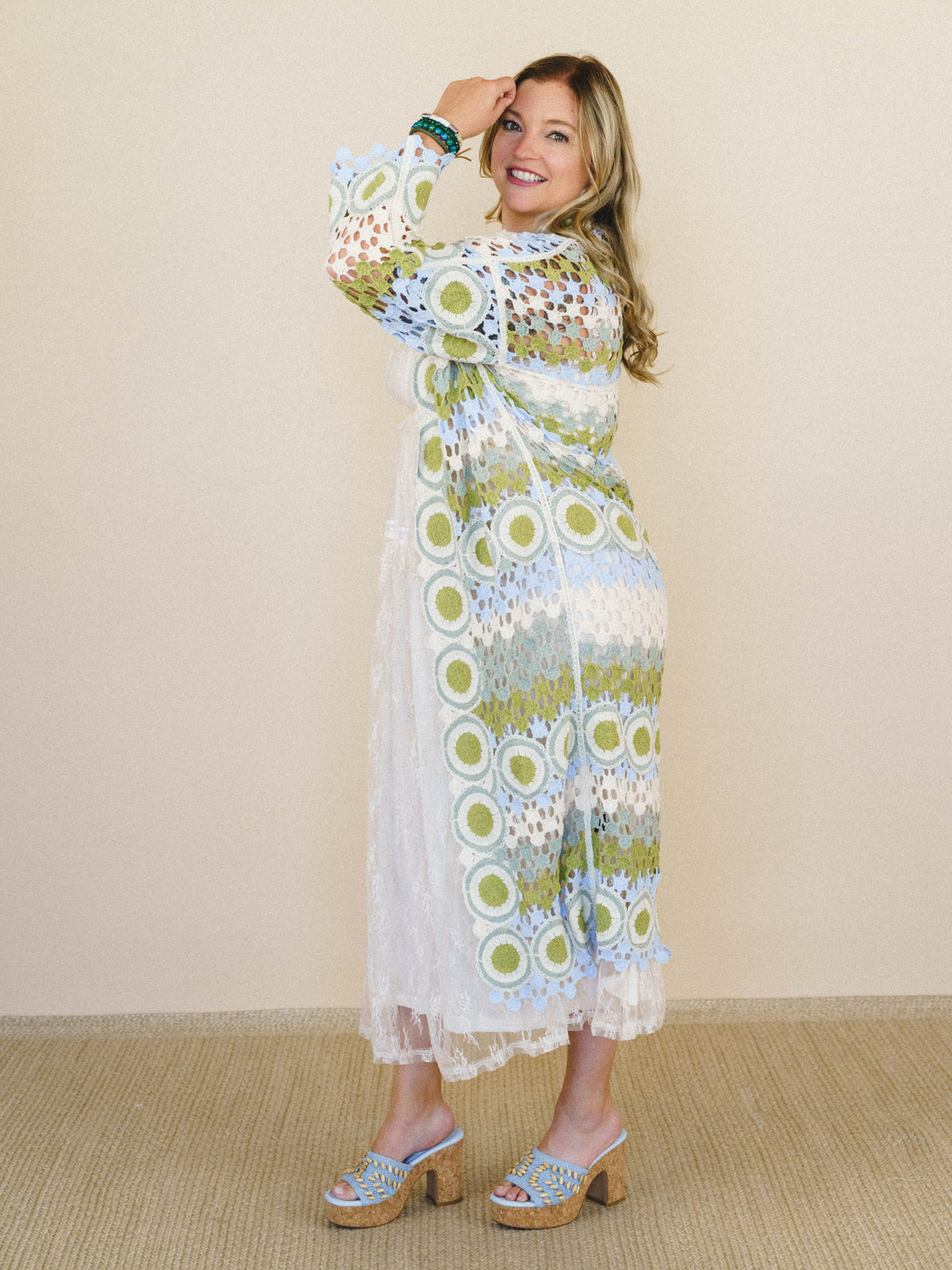 Dream Side Cardigan - Sage Multi