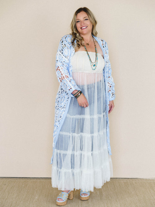Floral Mood Duster - Blue