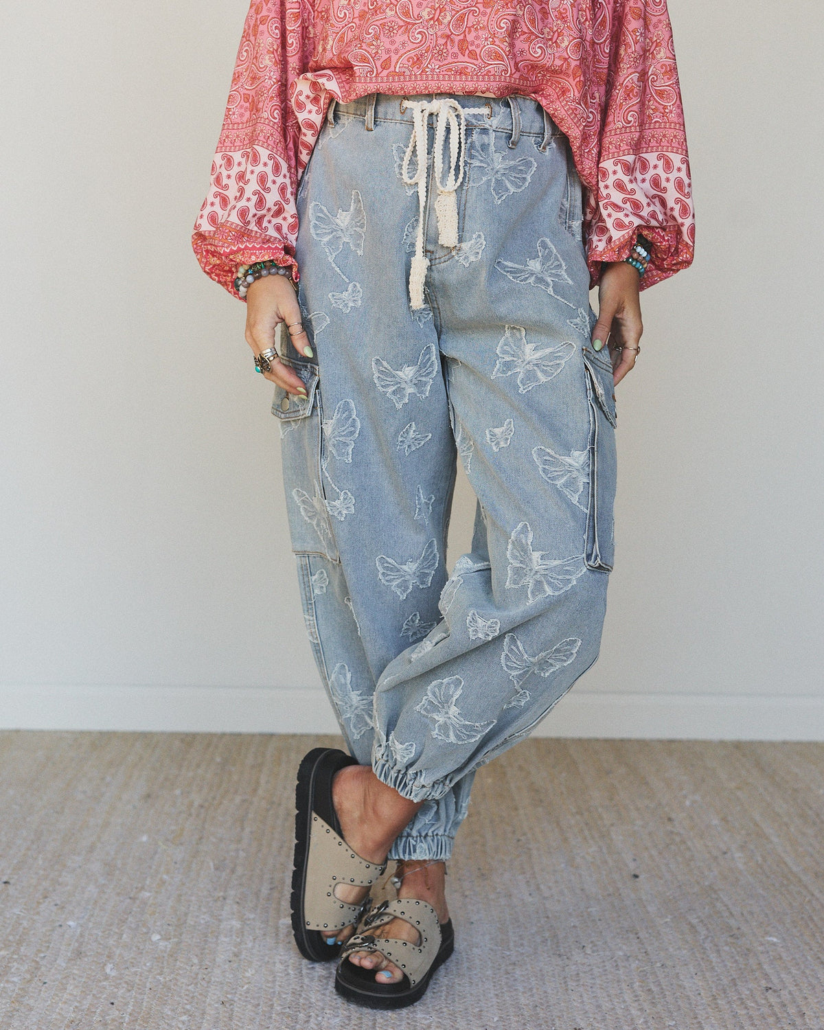 Butterfly Denim Pant - Denim
