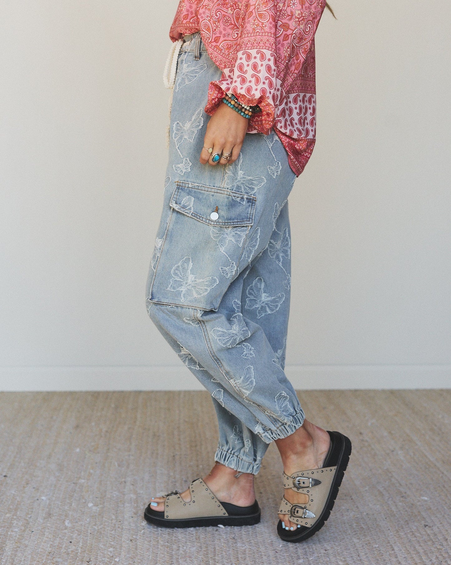 Butterfly Denim Pant - Denim