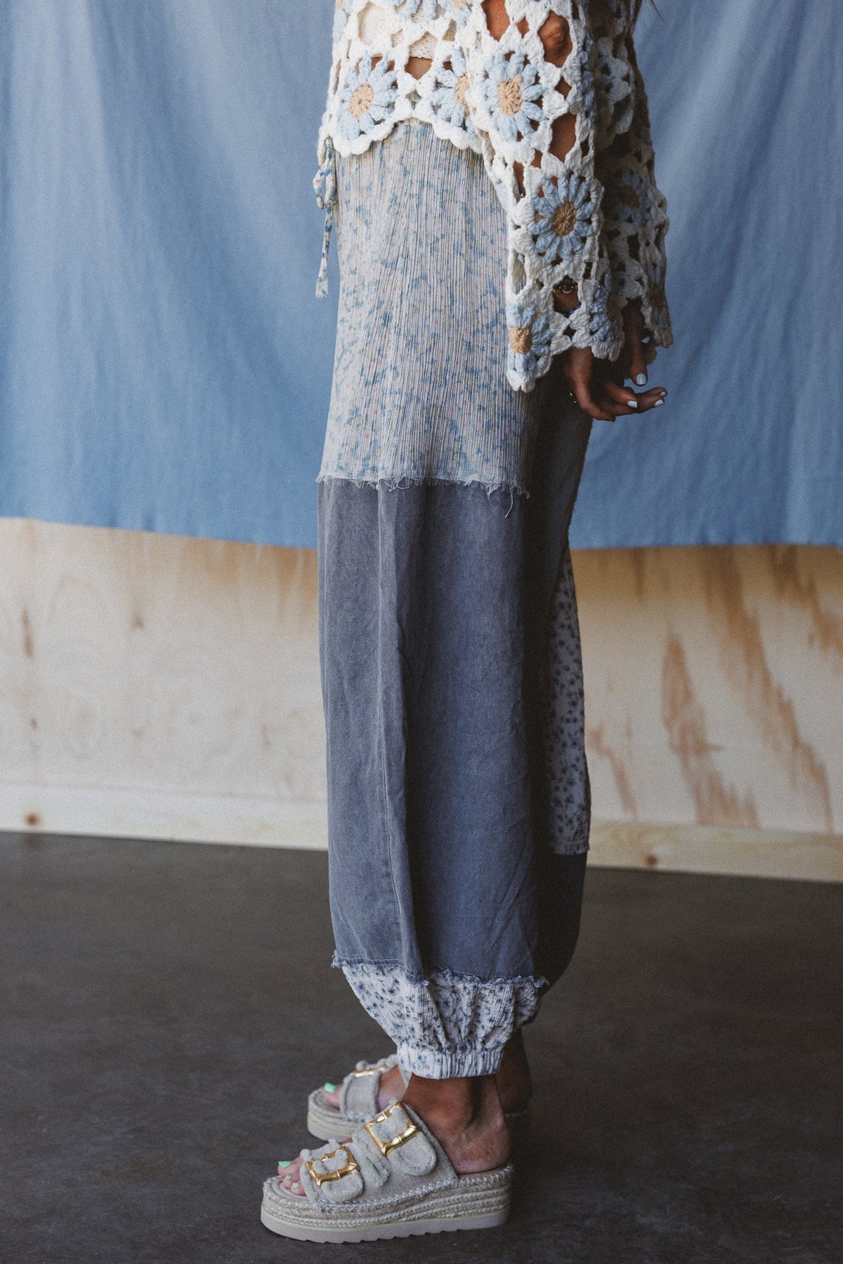 Earthbound Patchwork Pants - Denim