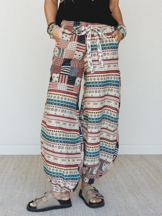 Hometown Effect Pants - Almond Multi