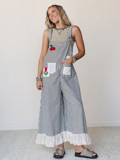 A Bit of Whimsy Jumpsuit - Black Stripe