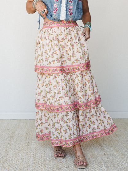 Floral Melody Skirt - Lemon Multi