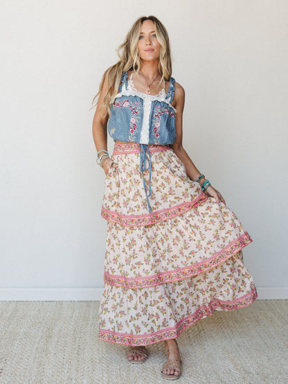Floral Melody Skirt - Lemon Multi