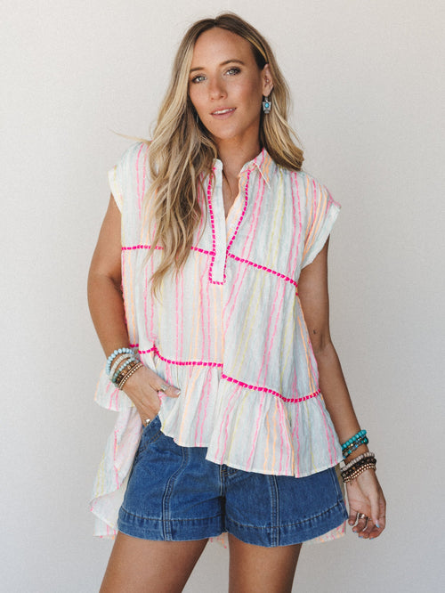 Colors of Summer Top - Ivory Multi