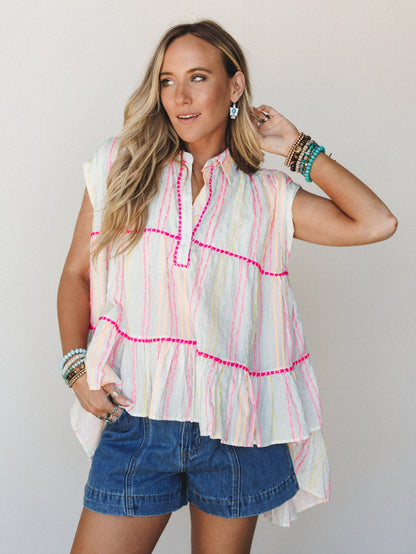 Colors of Summer Top - Ivory Multi