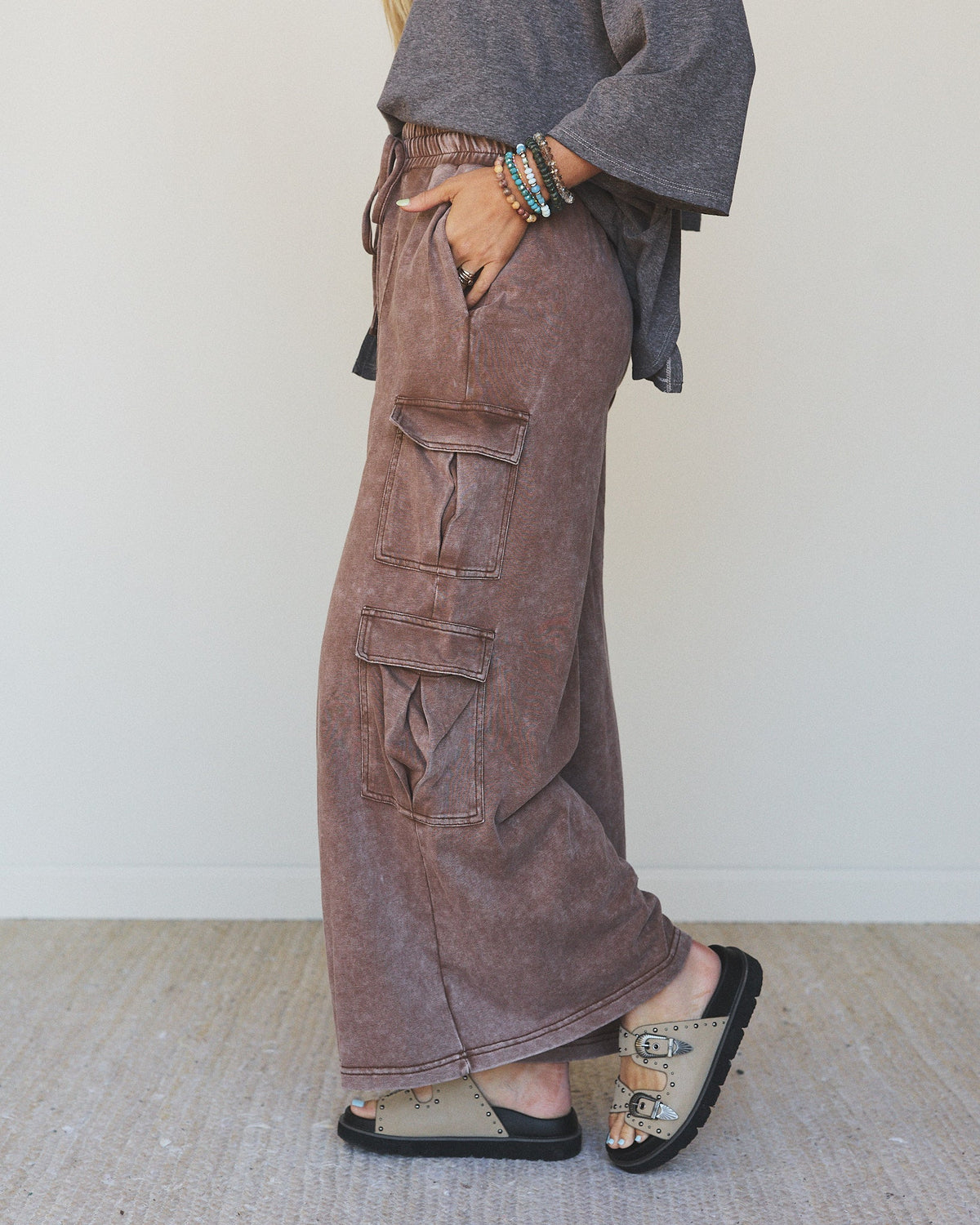 Cool Theory Wide Leg Pants - Brown