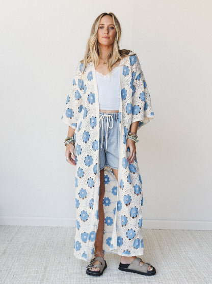 Flower Fest Cardigan - Natural Sky