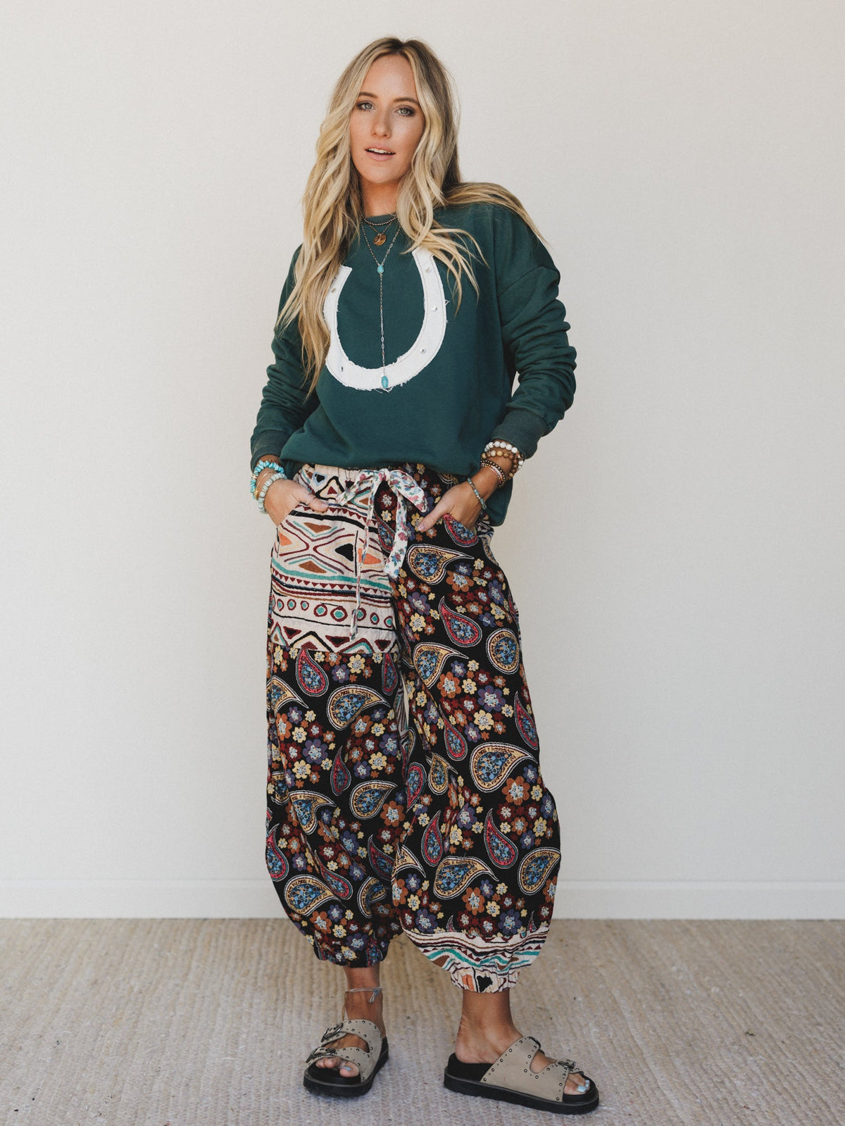 Groovy Effect Pants - Black Multi