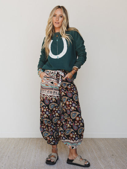 Groovy Effect Pants - Black Multi