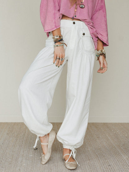 East Bay Loose Fit Cargo Jeans - White