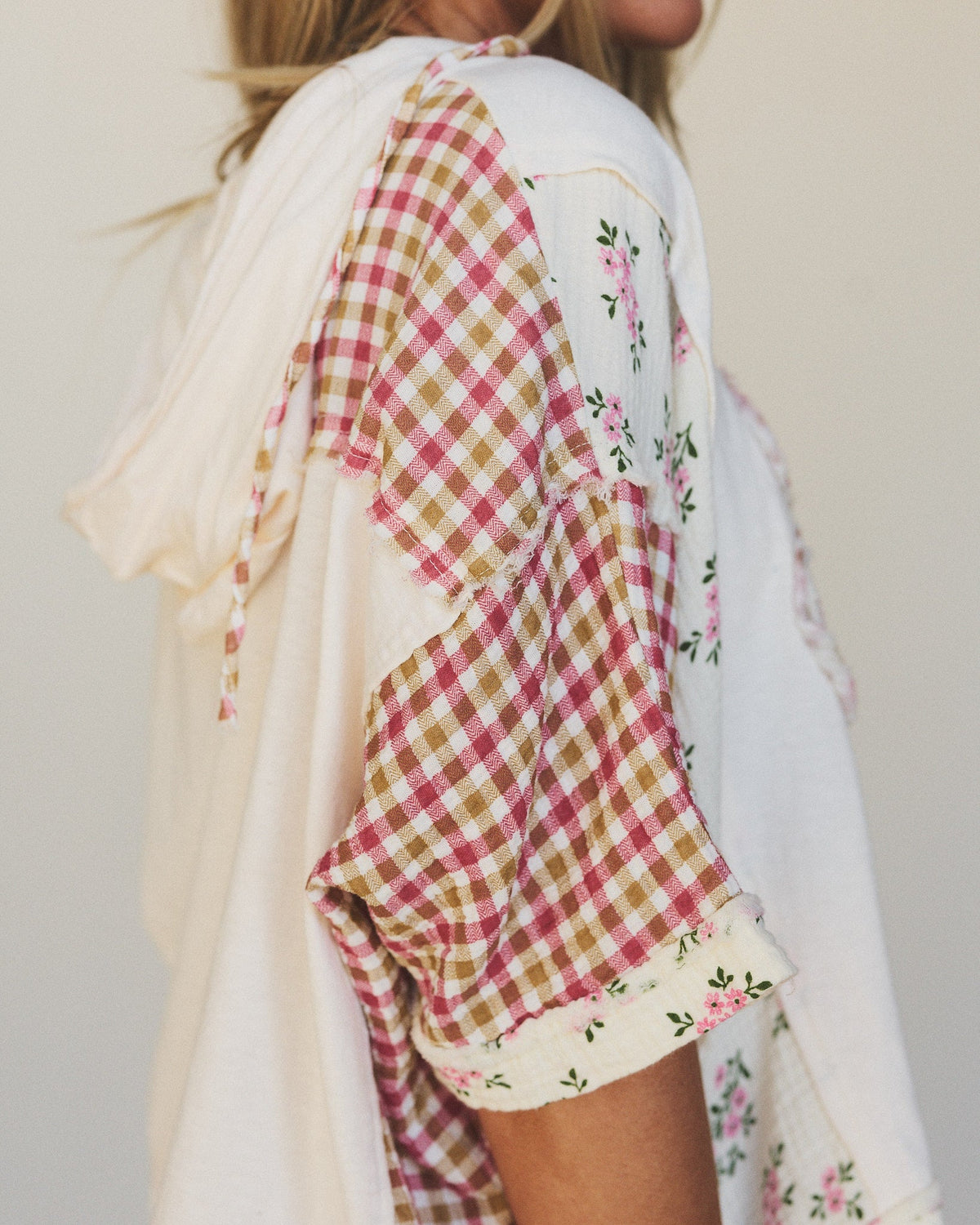 Crazy Daisy Floral Patch Top - Cream