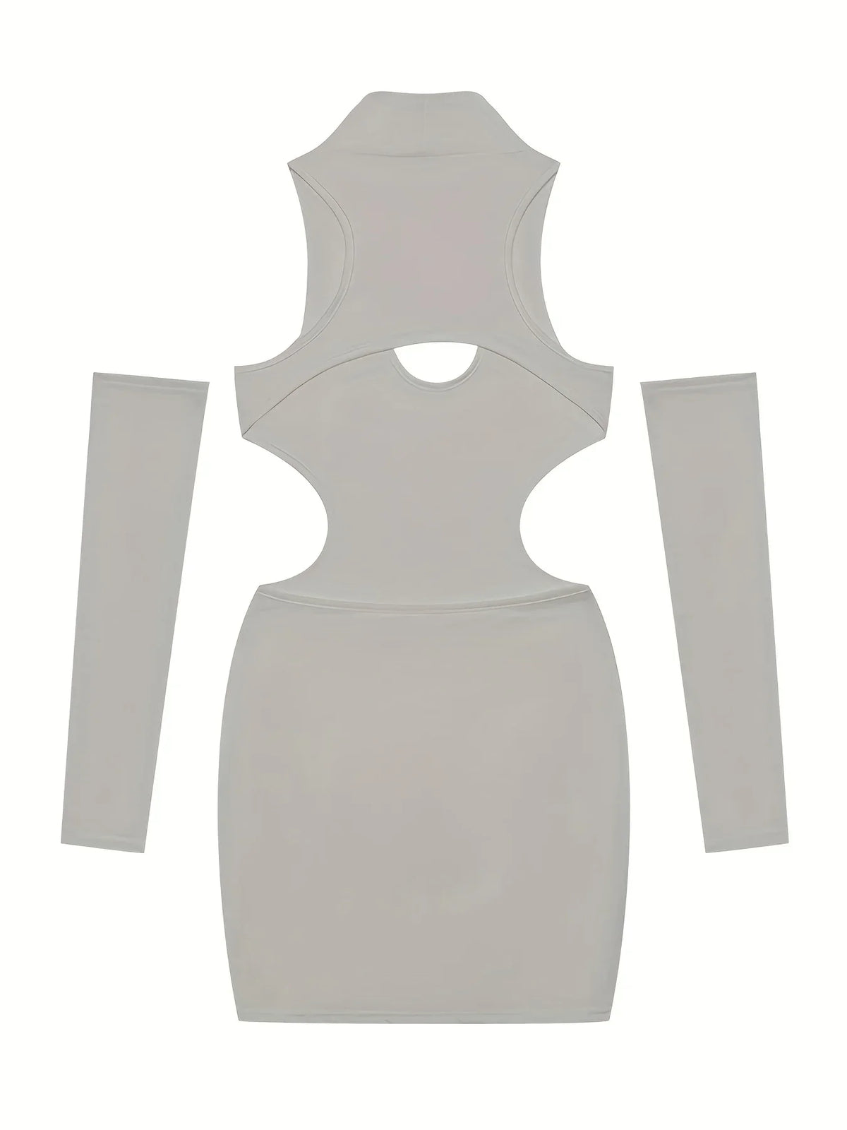Spring and Summer New Style Dress Europe and the United States Sexy Solid Color Hollow Neck Tight Hip Dress